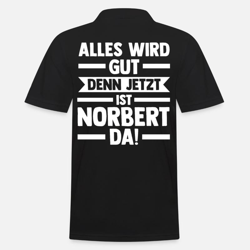 Norbert - Männer Poloshirt - Schwarz