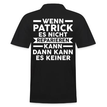 PATRICK - Männer Poloshirt - Schwarz - Hinten - Kai (181cm)