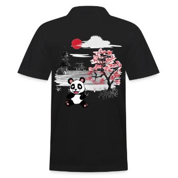 China Pandabär Bär Kinder Asien Wildtiere Kind - Männer Poloshirt - Schwarz - Hinten - Kai (181cm)