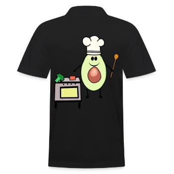 Avocado Vegetable Hobby Chef Vegetarian Cuisine - Men's Polo Shirt - black - Back - Kai (181cm)