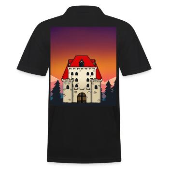 Castle Castle Middle Ages Fairy Tale Character - Men's Polo Shirt - black - Back - Kai (181cm)