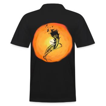 Soleil Oiseaux sauvages Oiseaux floqués Soleil - Polo Homme - noir - Dos - Kai (181cm)
