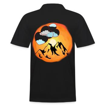 Sunshine Nature lover Mountaineer Herz Alm - Men's Polo Shirt - black - Back - Kai (181cm)