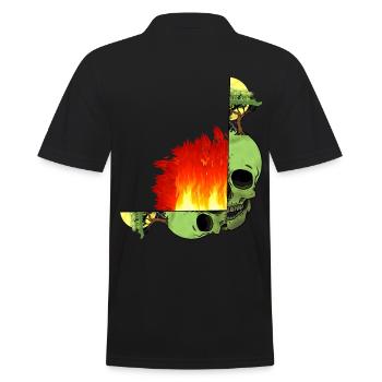 Crâne Changement Climatique Flamme Flamme Enfer Terre - Polo Homme - noir - Dos - Kai (181cm)