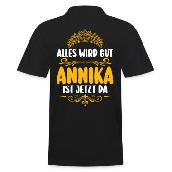 Annika - Männer Poloshirt - Schwarz - Hinten - Kai (181cm)