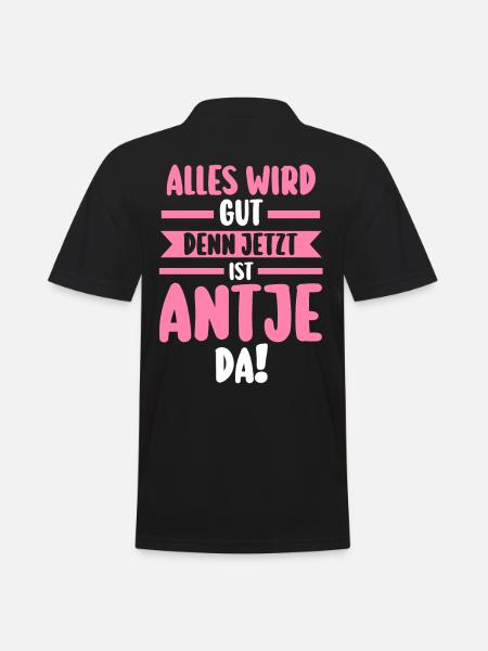 Antje - Männer Poloshirt - Schwarz