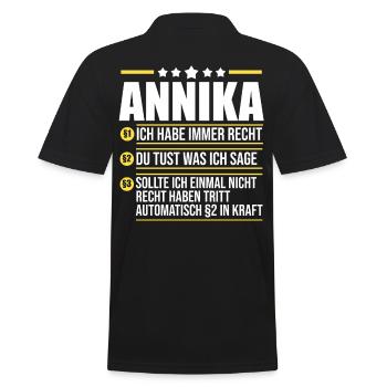 Annika - Männer Poloshirt - Schwarz - Hinten - Kai (181cm)