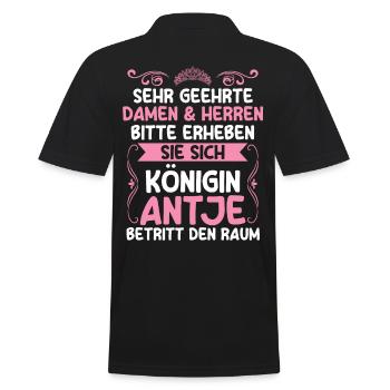 Antje - Männer Poloshirt - Schwarz - Hinten - Kai (181cm)