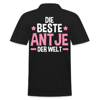 Antje - Männer Poloshirt - Schwarz - Hinten - Kai (181cm)