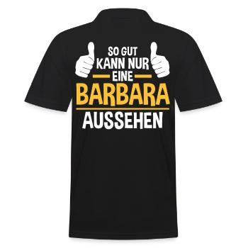 Barbara - Männer Poloshirt - Schwarz - Hinten - Kai (181cm)