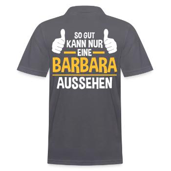 Barbara - Männer Poloshirt - Anthrazit - Hinten - Nico (186cm)