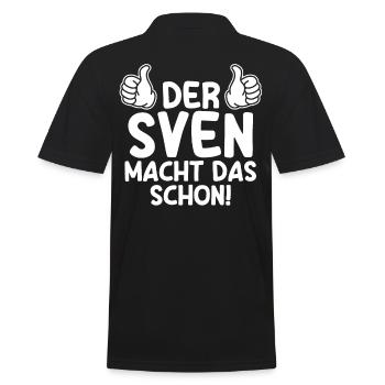 Sven - Männer Poloshirt - Schwarz - Hinten - Kai (181cm)