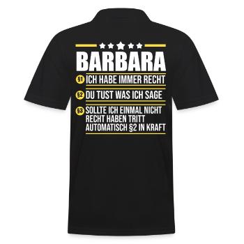Barbara - Männer Poloshirt - Schwarz - Hinten - Kai (181cm)