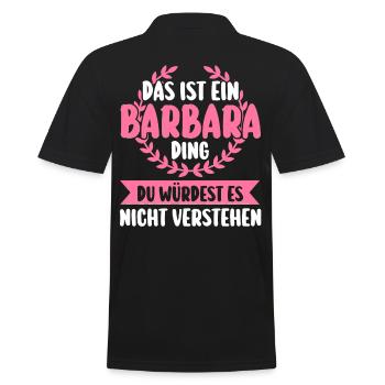Barbara - Männer Poloshirt - Schwarz - Hinten - Kai (181cm)