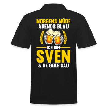 Sven - Männer Poloshirt - Schwarz - Hinten - Kai (181cm)