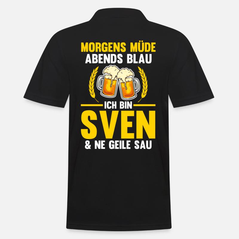 Sven - Männer Poloshirt - Schwarz