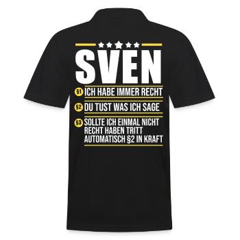 Sven - Männer Poloshirt - Schwarz - Hinten - Kai (181cm)