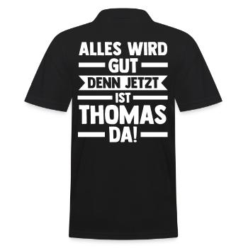 Thomas - Männer Poloshirt - Schwarz - Hinten - Kai (181cm)