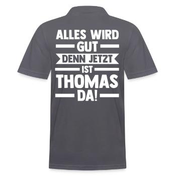 Thomas - Männer Poloshirt - Anthrazit - Hinten - Nico (186cm)
