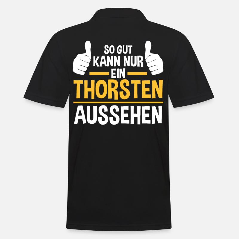 Thorsten - Männer Poloshirt - Schwarz