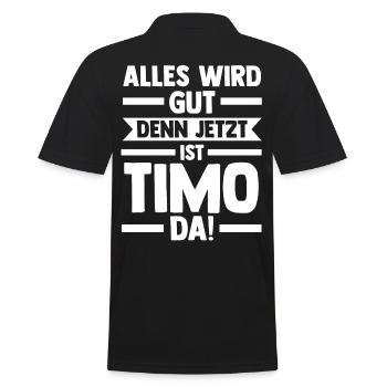 Timo - Männer Poloshirt - Schwarz - Hinten - Kai (181cm)