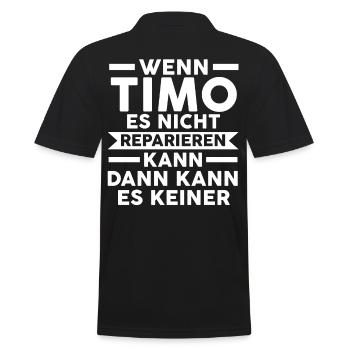 Timo - Männer Poloshirt - Schwarz - Hinten - Kai (181cm)