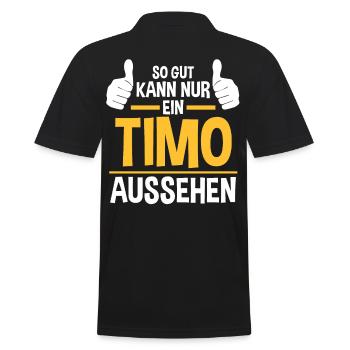 Timo - Männer Poloshirt - Schwarz - Hinten - Kai (181cm)