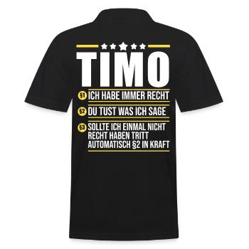 Timo - Männer Poloshirt - Schwarz - Hinten - Kai (181cm)
