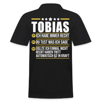 Tobias - Männer Poloshirt - Schwarz - Hinten - Kai (181cm)