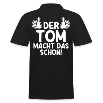 Tom - Männer Poloshirt - Schwarz - Hinten - Kai (181cm)