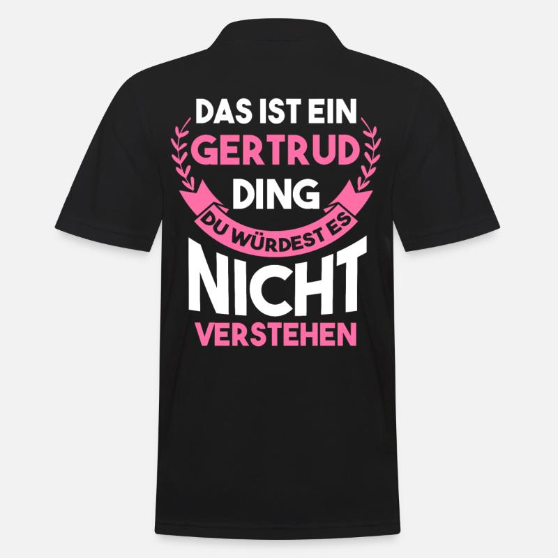 Gertrud - Männer Poloshirt - Schwarz