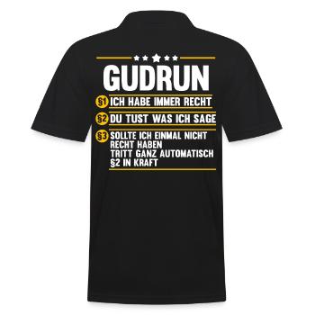 Gudrun - Männer Poloshirt - Schwarz - Hinten - Kai (181cm)