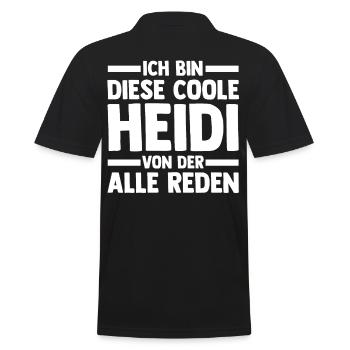 Vorname Heidi - Männer Poloshirt - Schwarz - Hinten - Kai (181cm)