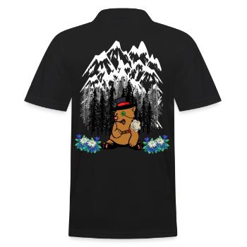 Animaux de la forêt Animaux de la forêt Profitez de la nature Vacancier Ours - Polo Homme - noir - Dos - Kai (181cm)