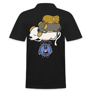 Alarm clock dogs lazy sleep listlessly fatigue - Men's Polo Shirt - black - Back - Kai (181cm)