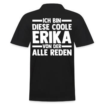 Vorname Erika - Männer Poloshirt - Schwarz - Hinten - Kai (181cm)