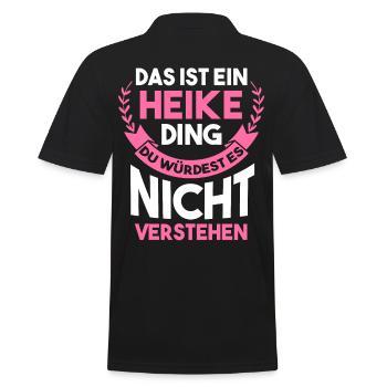 Heike - Männer Poloshirt - Schwarz - Hinten - Kai (181cm)