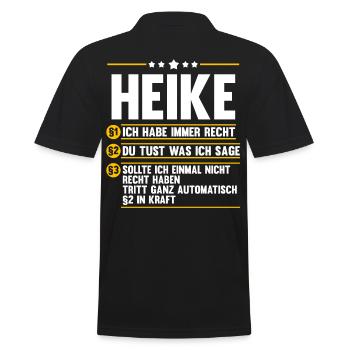 Heike - Männer Poloshirt - Schwarz - Hinten - Kai (181cm)