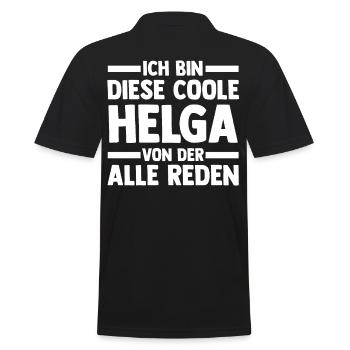 Helga - Männer Poloshirt - Schwarz - Hinten - Kai (181cm)