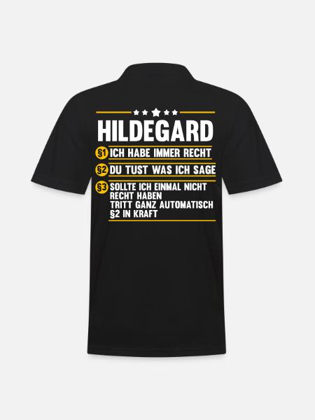 Hildegard - Männer Poloshirt - Schwarz
