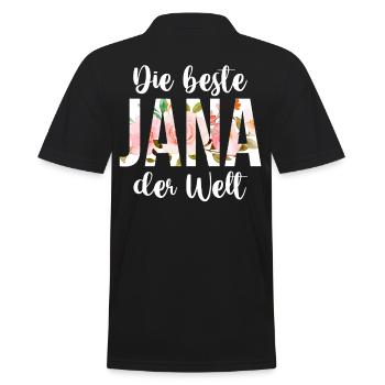 Jana - Männer Poloshirt - Schwarz - Hinten - Kai (181cm)