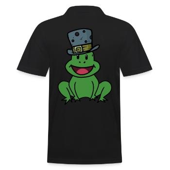 Emotionen Gefühle Kröte Frosch Quark Kinder happy - Männer Poloshirt - Schwarz - Hinten - Kai (181cm)
