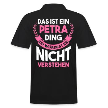Name Petra - Männer Poloshirt - Schwarz - Hinten - Kai (181cm)