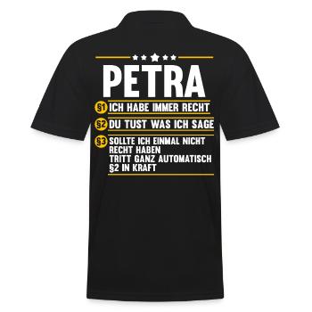 Name Petra - Männer Poloshirt - Schwarz - Hinten - Kai (181cm)