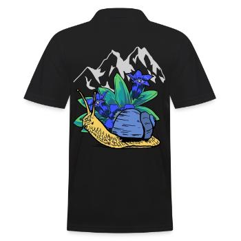 Montagnes Tiroler Schnecke Amoureux de la nature randonnée - Polo Homme - noir - Dos - Kai (181cm)