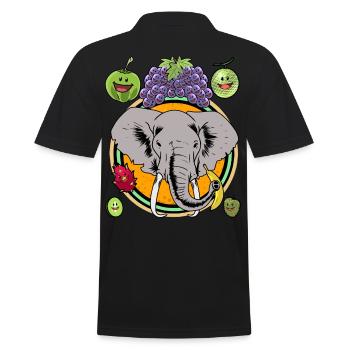 Eléphant Fruits d’été Fruits Vitamines Enfants en bonne santé - Polo Homme - noir - Dos - Kai (181cm)