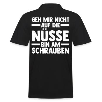 KFZ Mechaniker Automechaniker Auto Schrauber - Männer Poloshirt - Schwarz - Hinten - Kai (181cm)