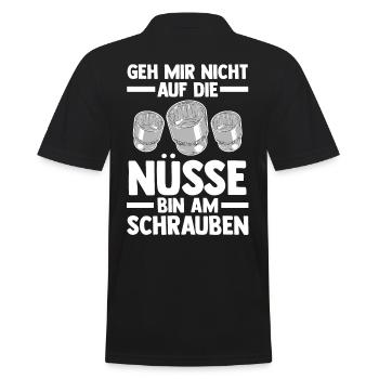 Automechaniker Auto Schrauber KFZ Mechaniker - Männer Poloshirt - Schwarz - Hinten - Kai (181cm)