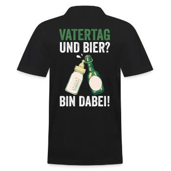 Papa Bier Vater Bier Vatertag - Männer Poloshirt - Schwarz - Hinten - Kai (181cm)