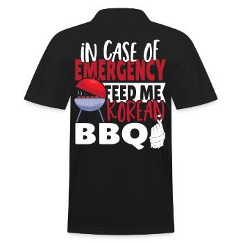 In Case Of Emergency Feed Me Korean BBQ Asian - Men's Polo Shirt - black - Back - Kai (181cm)